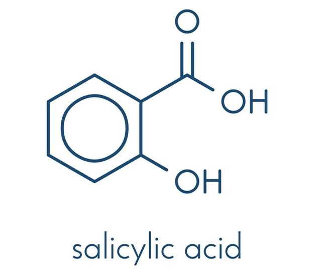 Formule développée de l'acide salicylique. 